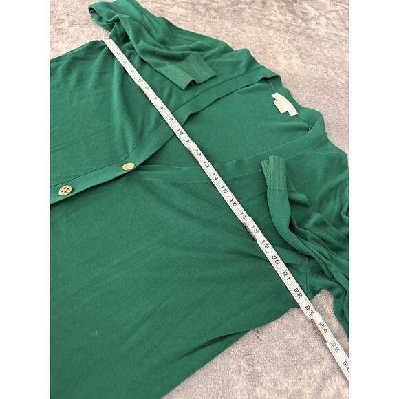 MICHAEL KORS Sweater Women 1X Green Button Up Cotton Blend Stretch Cardigan Mint - Picture 6 of 9
